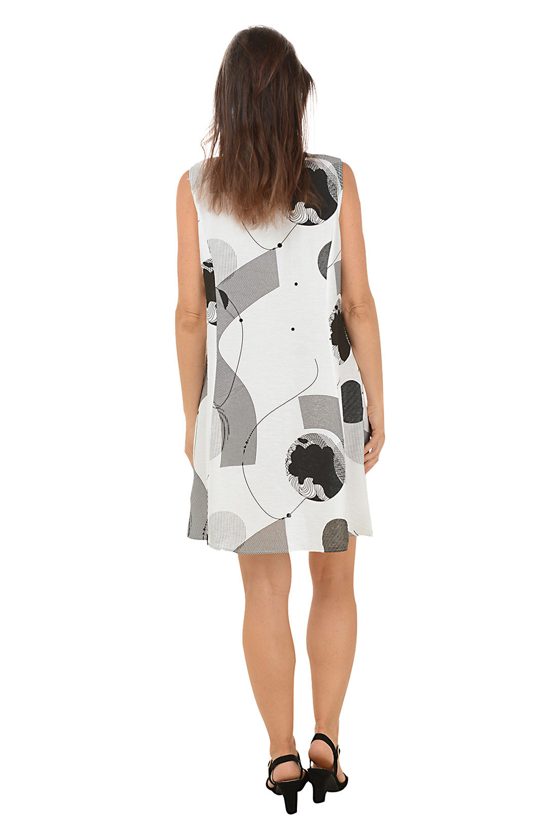 Zen Garden Wire Collar Sleeveless Dress