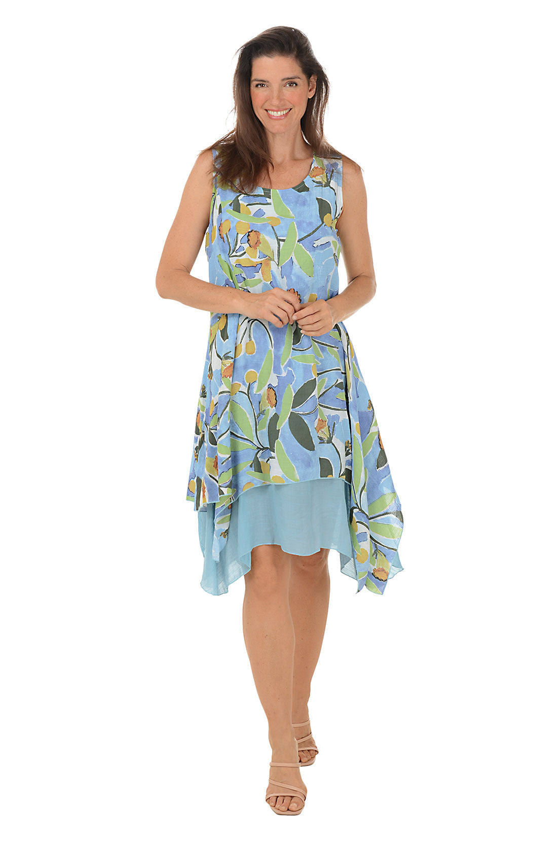 Garden Layered Shark Bite Sleeveless Dress