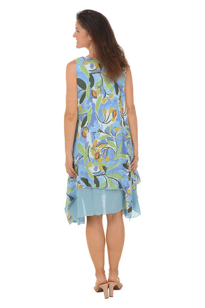 Garden Layered Shark Bite Sleeveless Dress