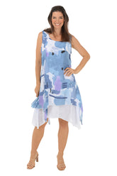 Elegant Layered Shark Bite Sleeveless Dress
