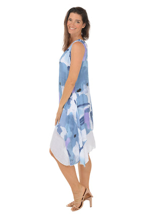 Elegant Layered Shark Bite Sleeveless Dress