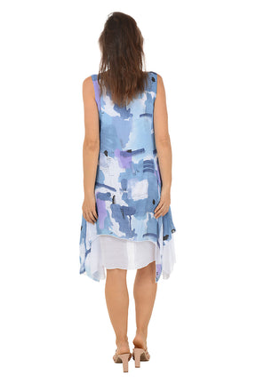 Elegant Layered Shark Bite Sleeveless Dress