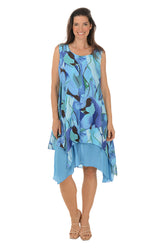 Ripples Layered Shark Bite Sleeveless Dress