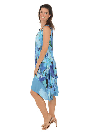 Ripples Layered Shark Bite Sleeveless Dress