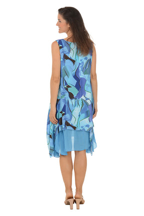 Ripples Layered Shark Bite Sleeveless Dress
