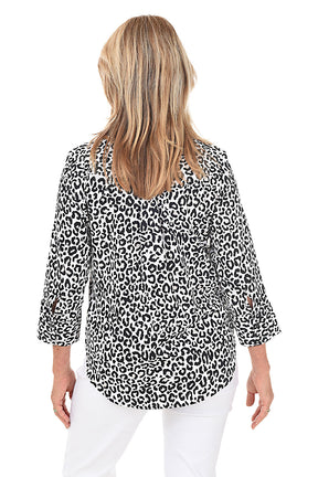 Charlie Leopard Button-Front Shirt