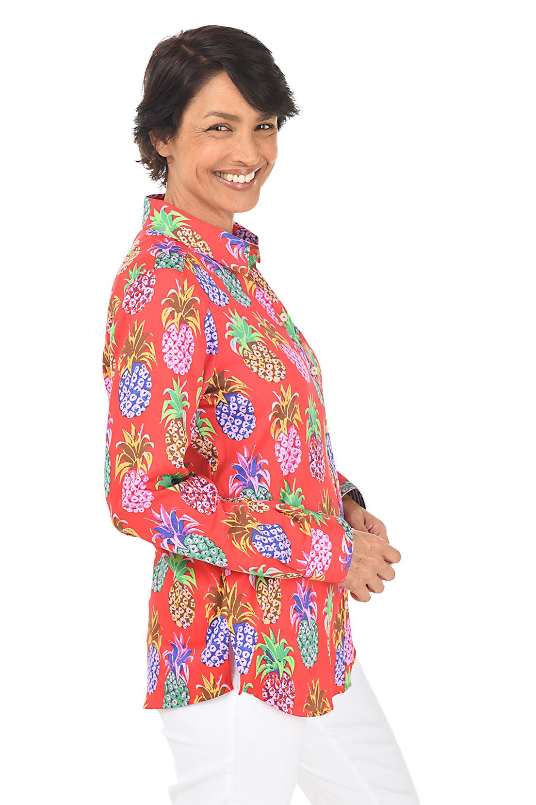 Zoey Pineapple Button-Front Shirt