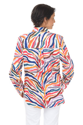 Bright Zebra Button-Front Shirt