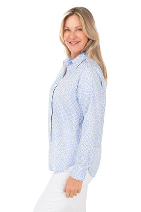 Meghan Spotted Linen-Blend Shirt