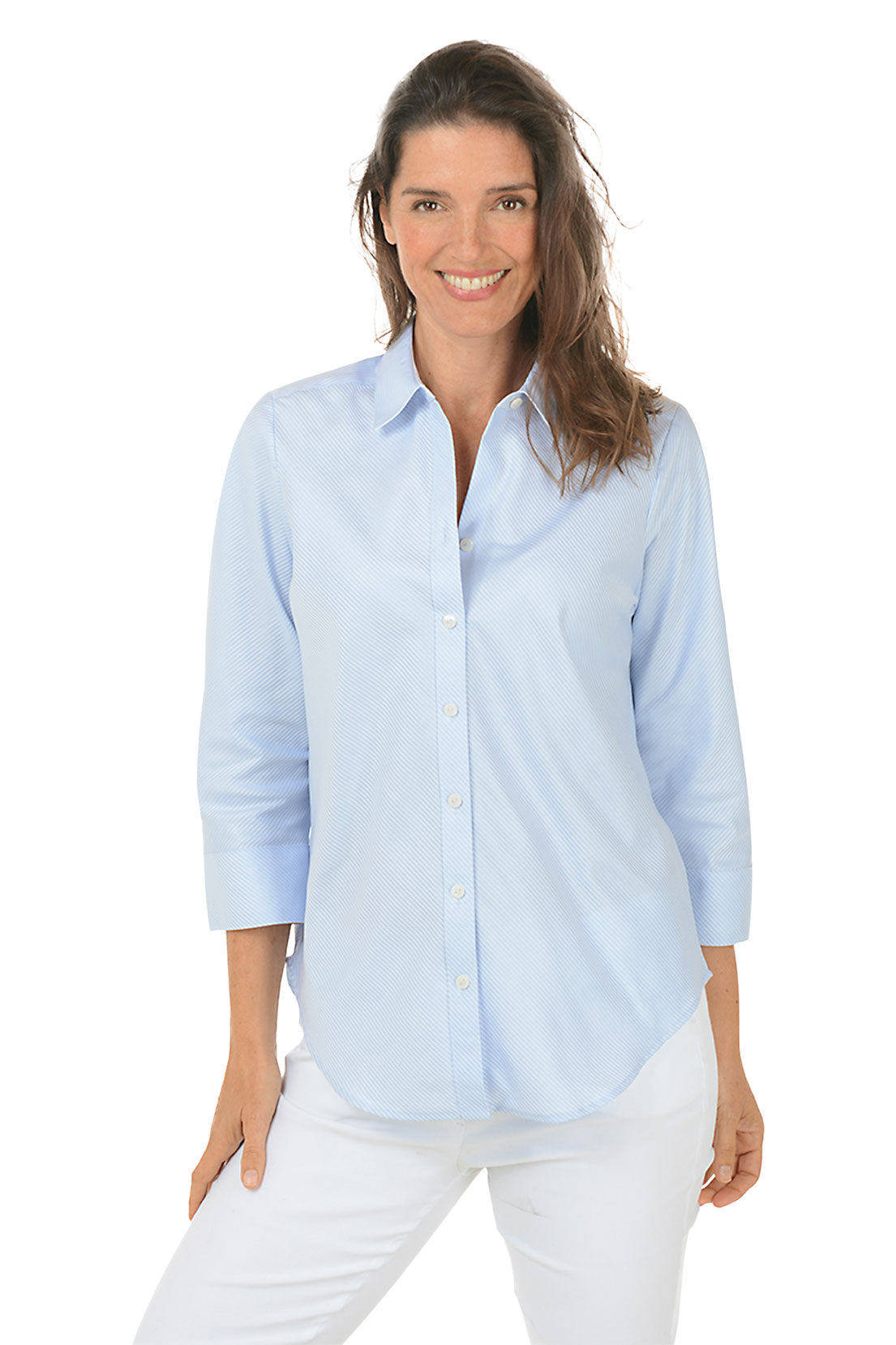 Soft Blue Striped Margie Shirt