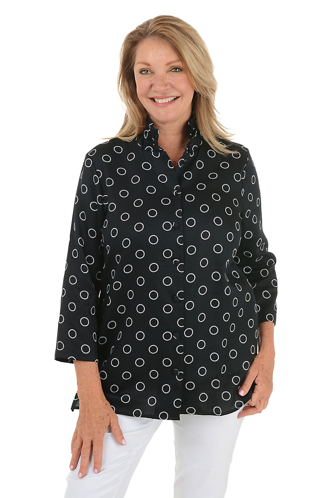 Black And White Bubbles Carolina Shirt Jacket