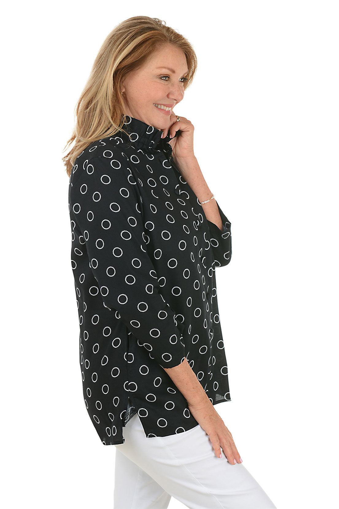 Black And White Bubbles Carolina Shirt Jacket