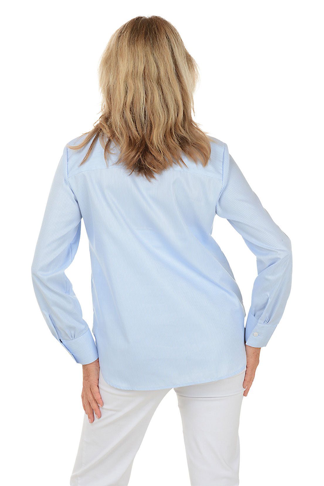 Embroidered Blue Striped Meghan Shirt