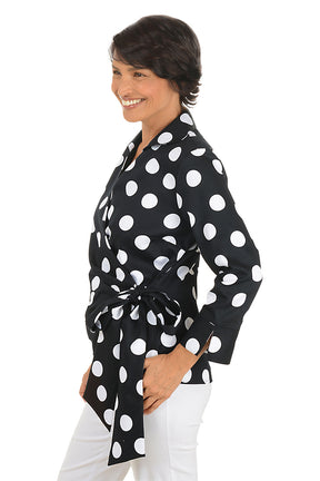 Polka Dots Salina Side-Tie Blouse