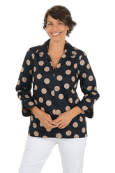 Almond Polka Dots Agnes Pleated Back Blouse