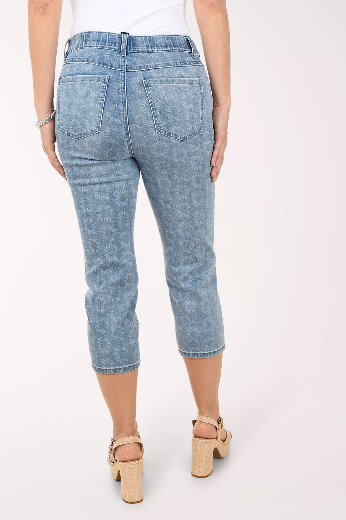 Sun Tile Denim Capri Pant | French Dressing