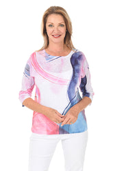 Watercolor Wash Boat Neck Knit Top