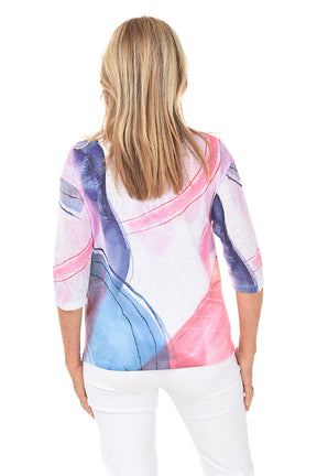 Watercolor Wash Boat Neck Knit Top