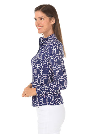  Navy Stained Glass UPF50+ Sun Shirt | G Lifestyle