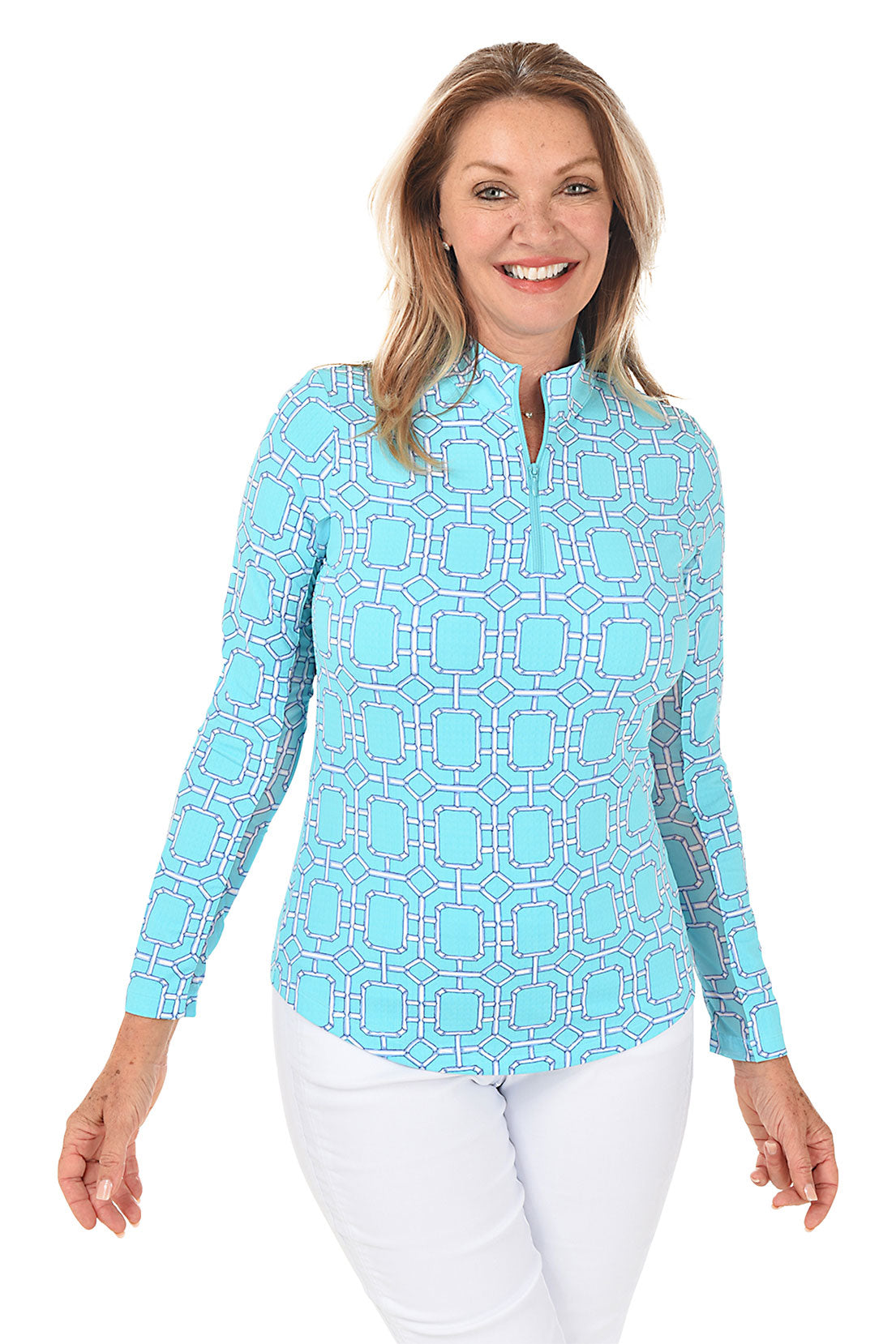 Turquoise Stained Glass UPF50+ Sun Shirt | G Lifestyle