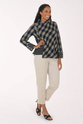 Stonewash Seamed Front Straight Leg Pant