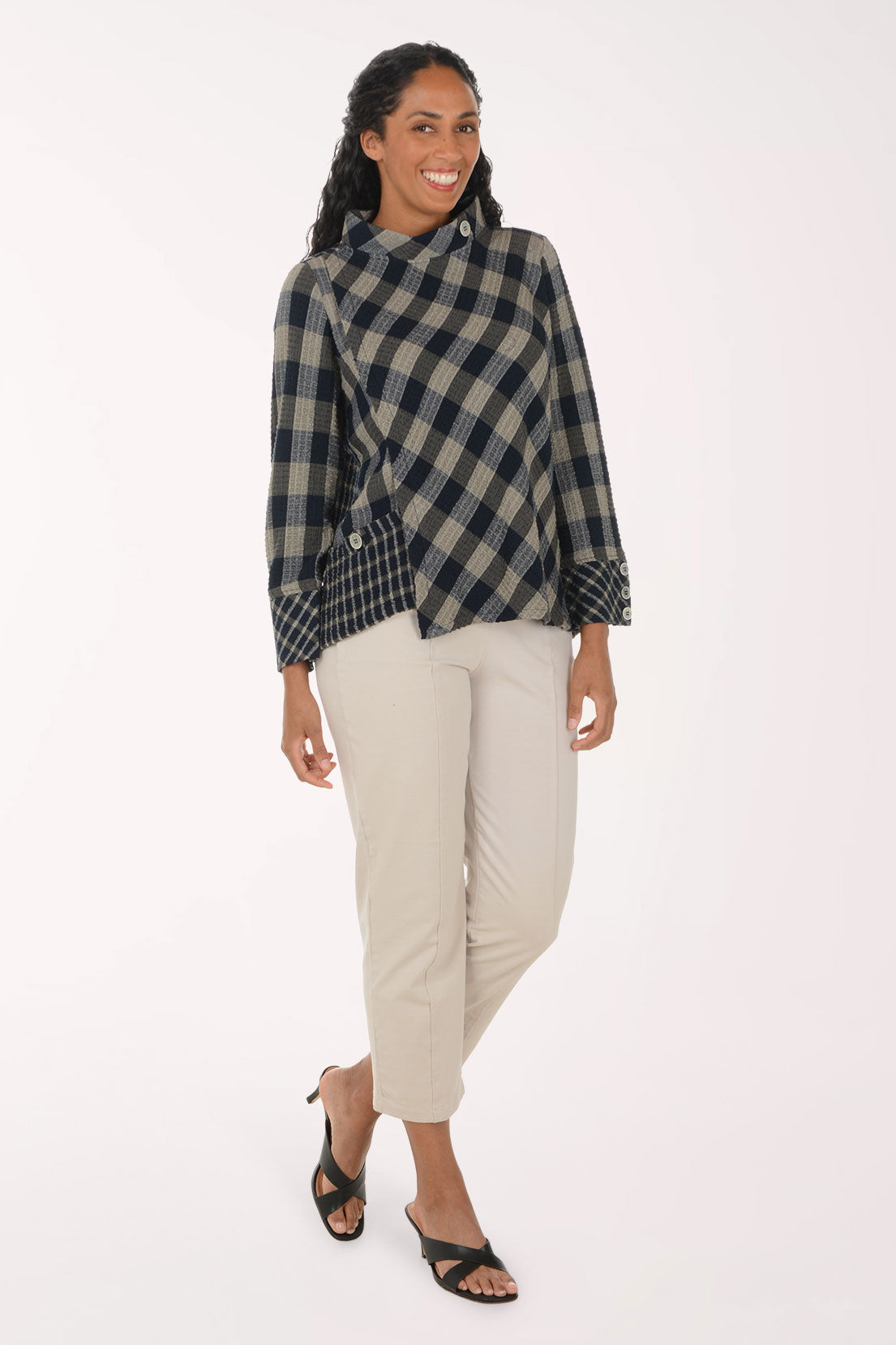 Stonewash Seamed Front Straight Leg Pant