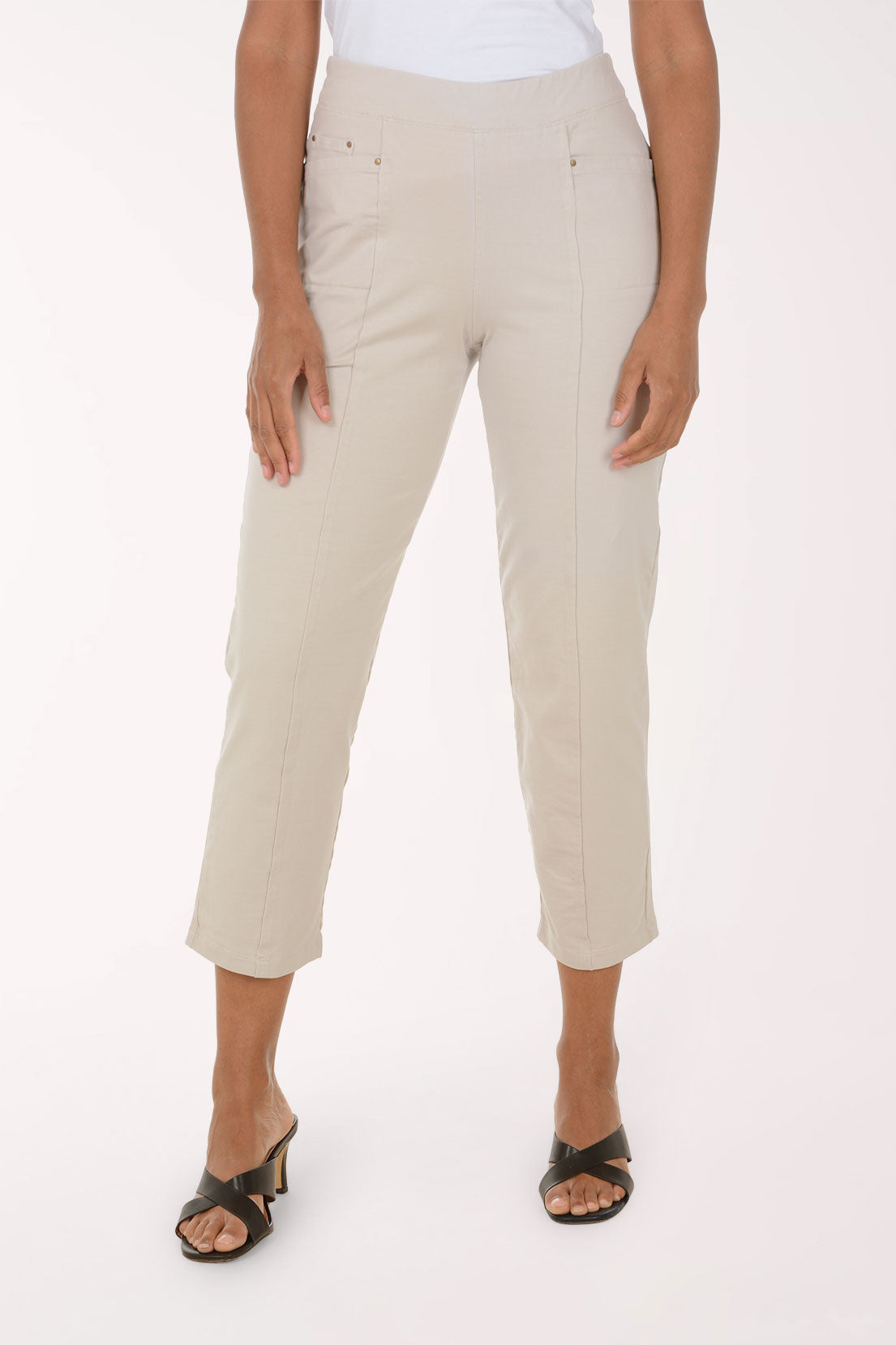 Stonewash Seamed Front Straight Leg Pant