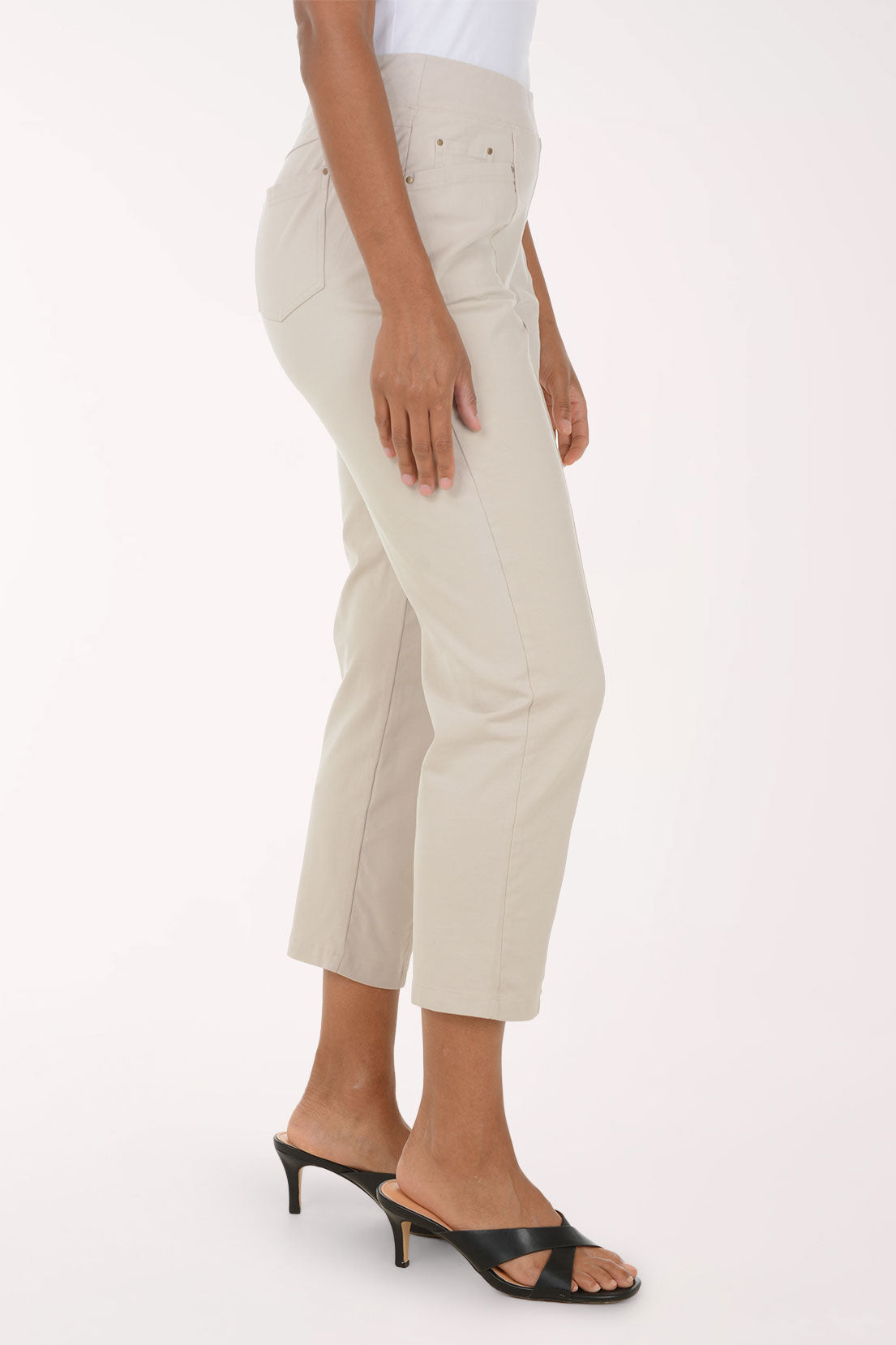 Stonewash Seamed Front Straight Leg Pant