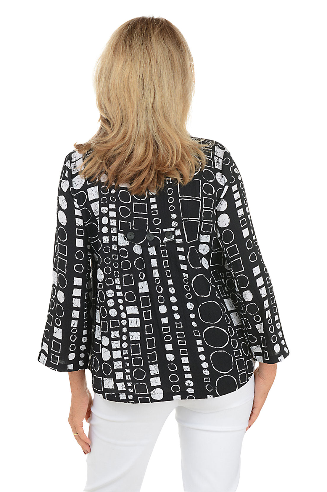 Black Geometric Print Jacket