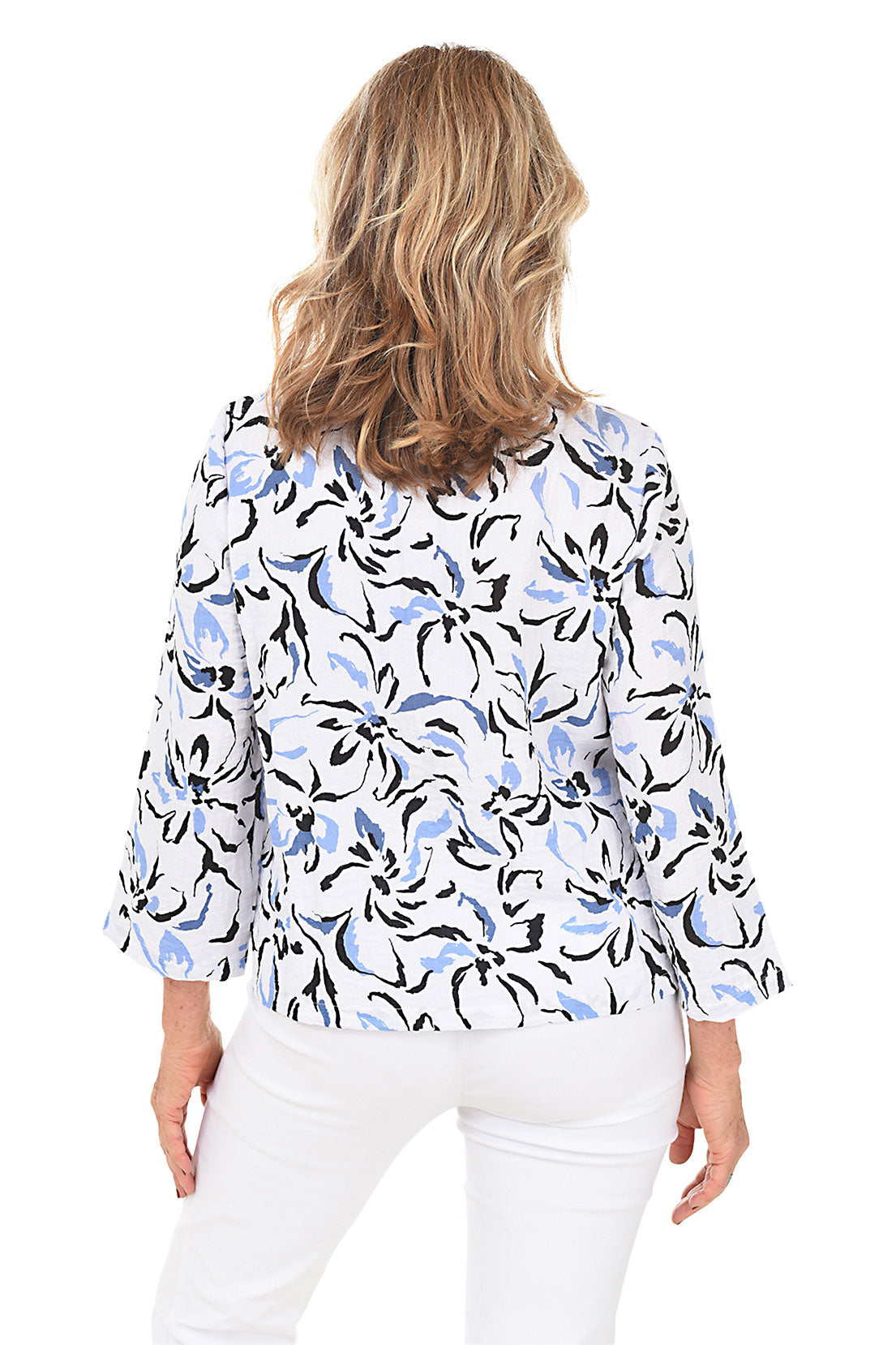 Twilight Brushstroke Ruched Front Blouse