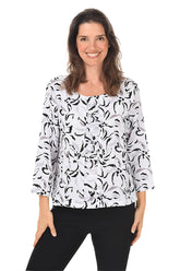 Brushstroke Ruched Front Blouse