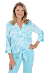 Spring Thing Eyelet Tie-Front Shirt