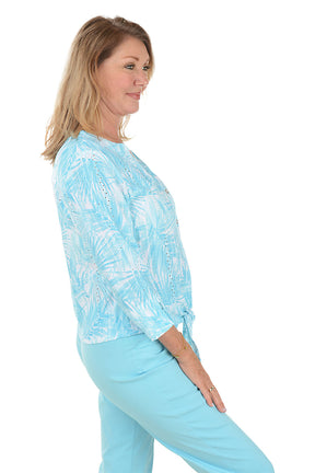 Spring Thing Eyelet Tie-Front Shirt