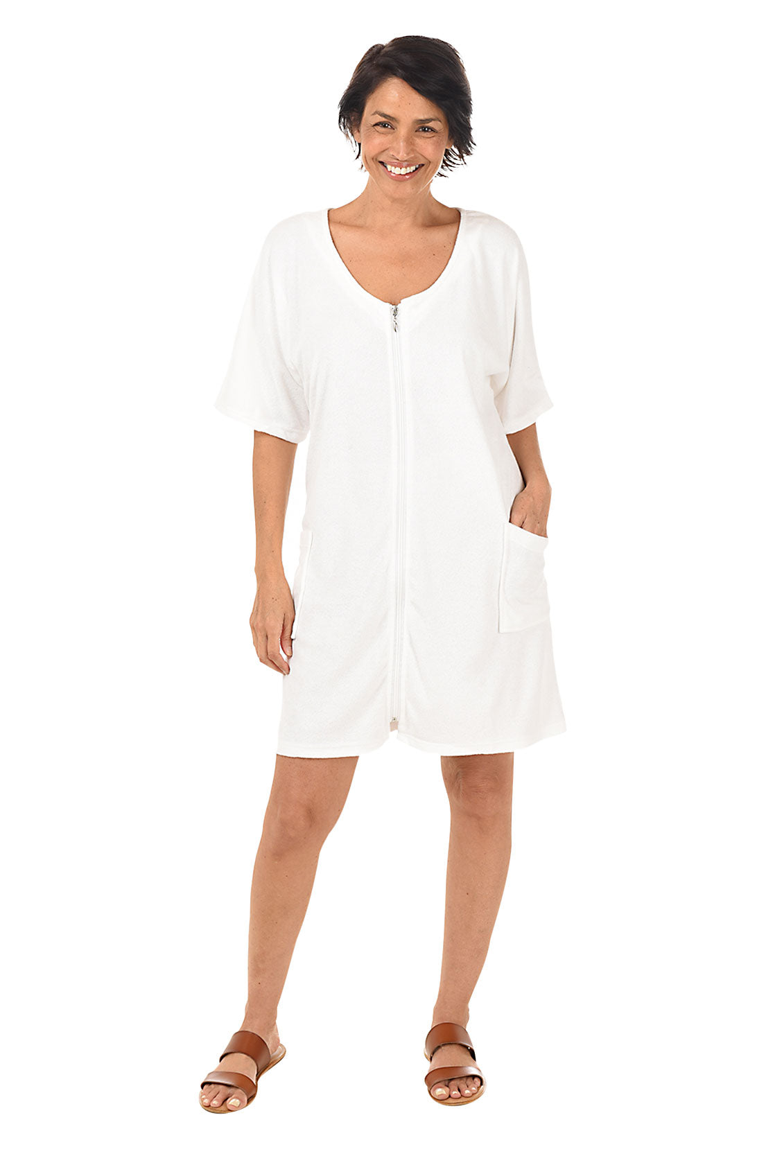 Zip-Front Terry Cover-Up