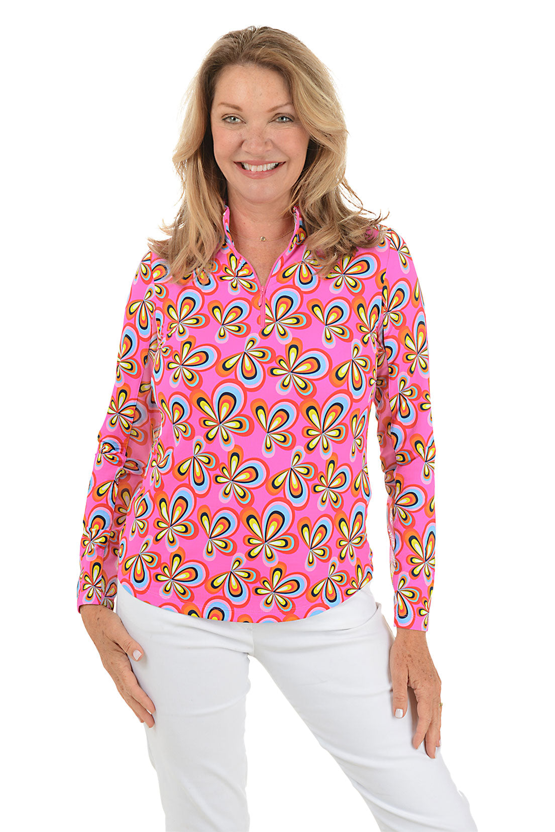 Hot Pink Arya Flower UPF50+ Sun Shirt