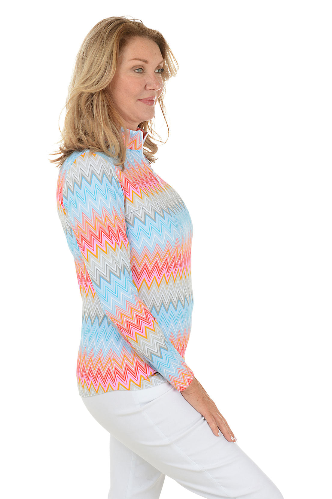 Candy Pink Susan Chevron UPF50+ Sun Shirt