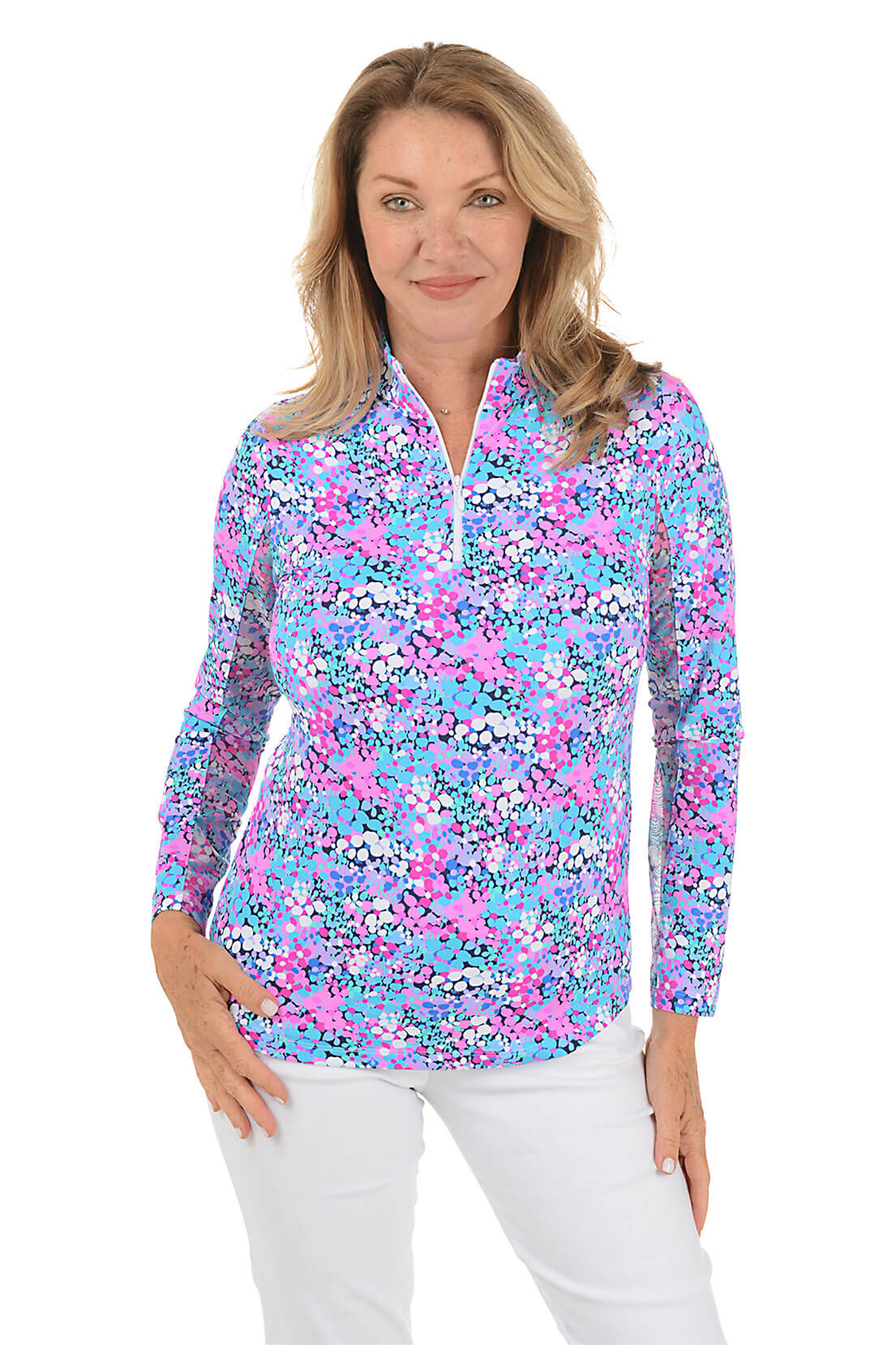 Candy Pink Allana Speckled UPF50+ Sun Shirt