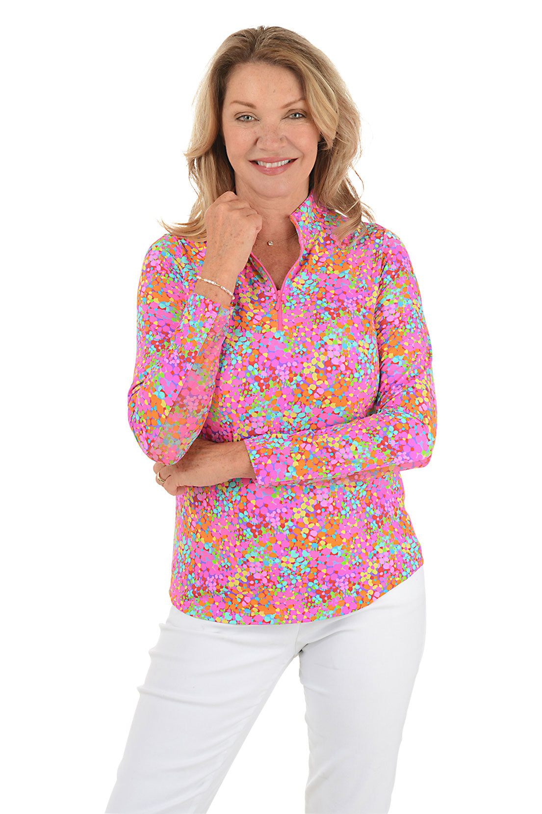 Hot Pink Allana Speckled UPF50+ Sun Shirt