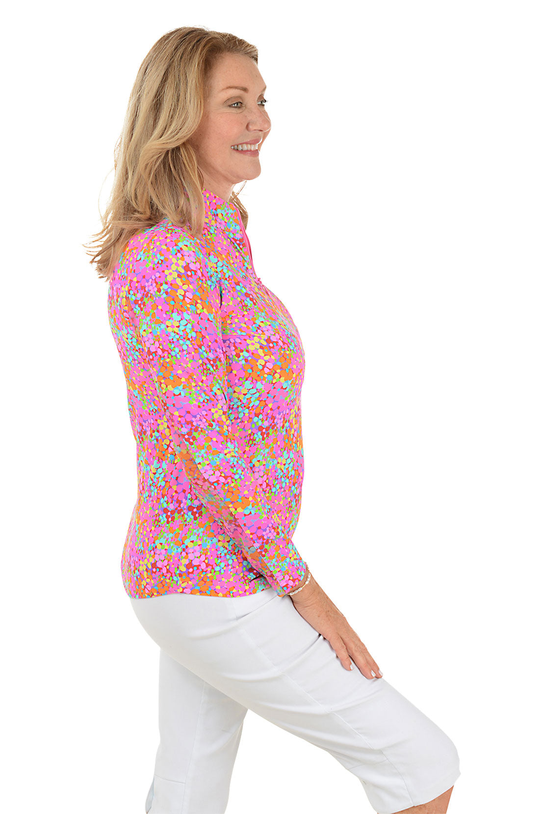 Hot Pink Allana Speckled UPF50+ Sun Shirt