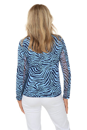 Periwinkle Cecilia Zebra UPF50+ Sun Shirt