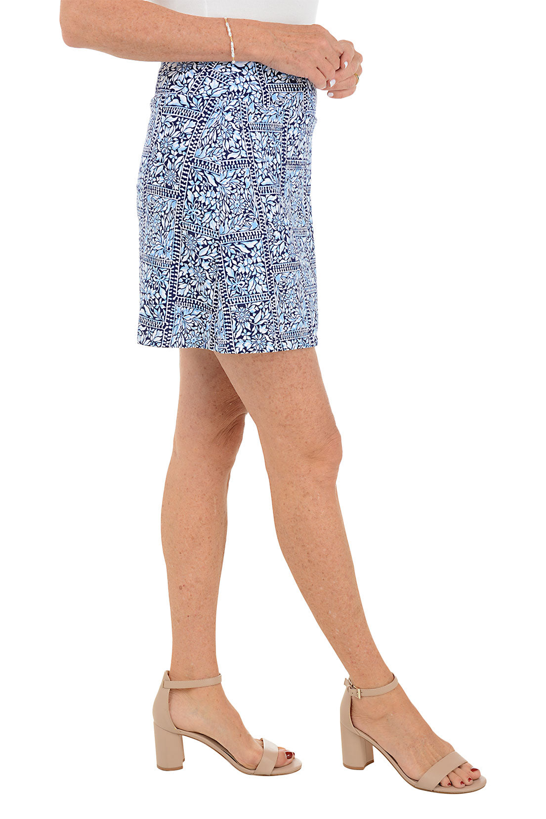 Navy Josie Tile UPF50+ Faux Wrap Skort
