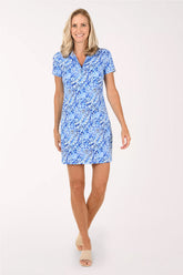 Blue Yesenia Pebble UPF50+ Short Sleeve Dress