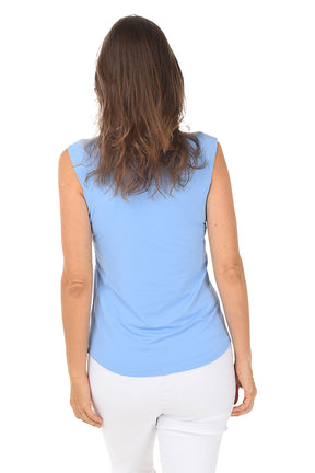 Solid Sleeveless UPF50+ Polo Top