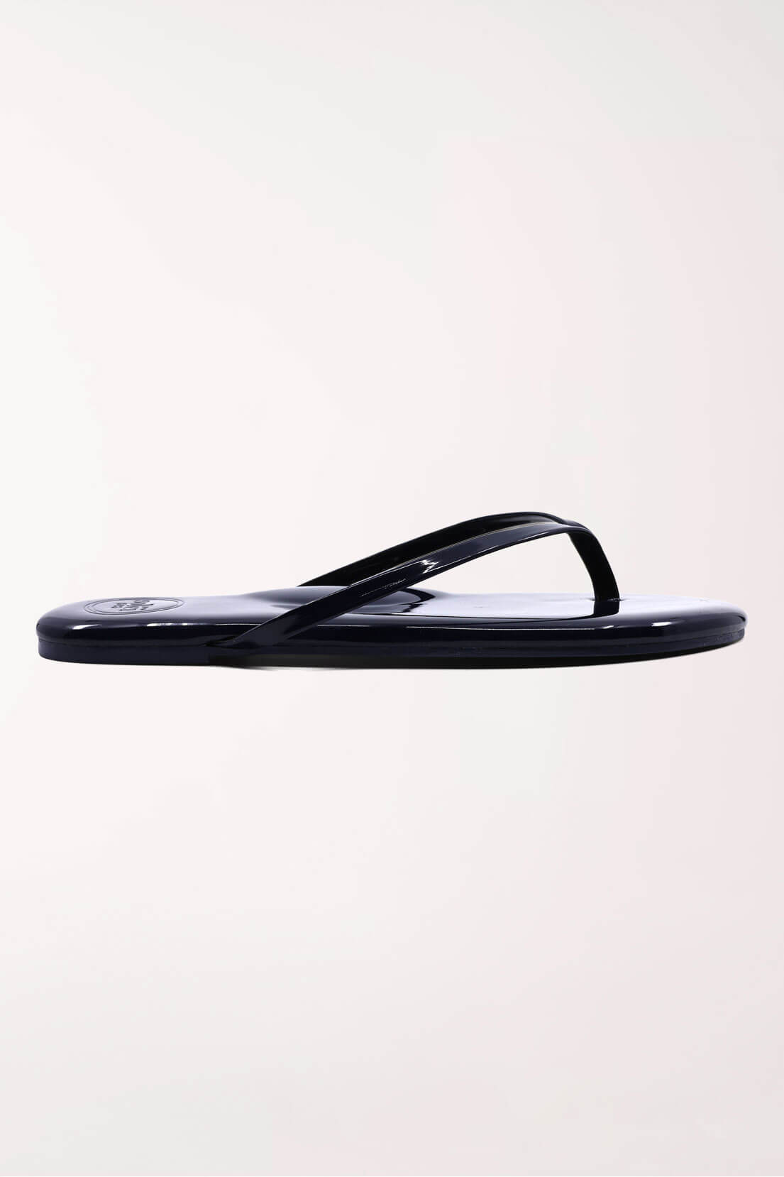 Navy sandal on a white background