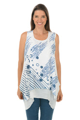 Asteroid Layered Shark Bite Sleeveless Top