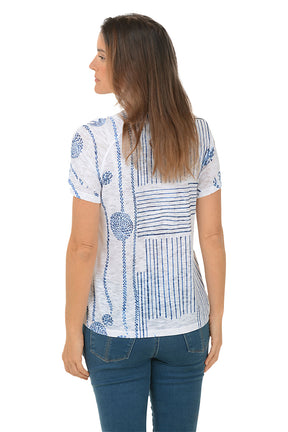 Petite Dandelions Burnout V-Neck Tee