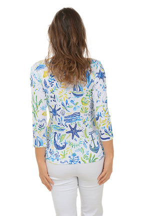 Petite Reef Sequined Surplice Knit Top