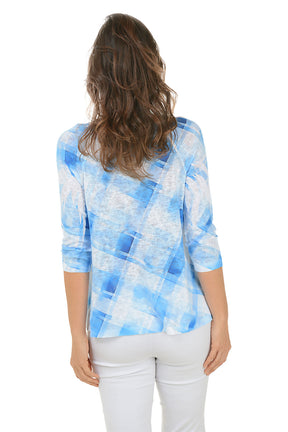 Petite Painted Plaid Seqin Pocket Knit Top