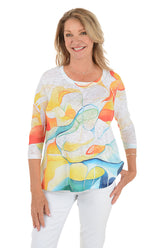 Petite Colorful Flow Seqin Pocket Knit Top