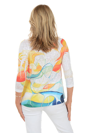 Petite Colorful Flow Seqin Pocket Knit Top
